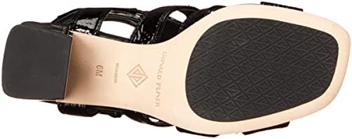 Donald Pliner Women's Heeled Sandal, Black Crinkle Patent Leather, 6.5 | Image 3