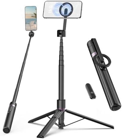 68" Magnetic Selfie Stick Tripod for iPhone,Portable Cell Phone T...