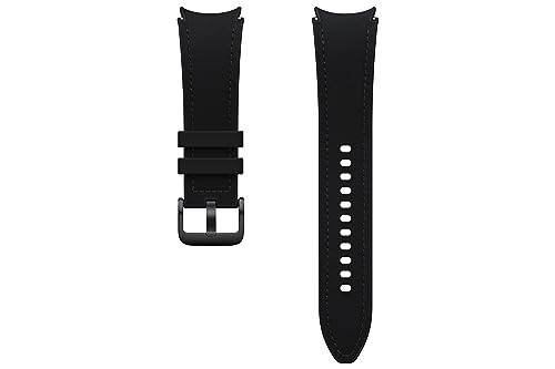 Image of SAMSUNG Galaxy Watch 6, 5, 4 Series Hybrid Eco Leather Band, T-Buckle Closure for Men and Women, Smartwatch Replacement Strap, Durable, One Click Attachment, Medium /Large, ET-SHR96LBEGUJ, Black