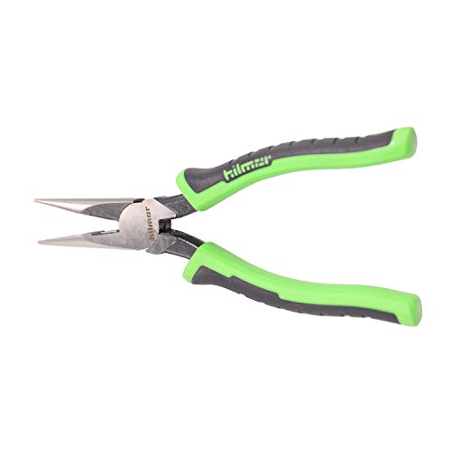 Hilmor 8" Long Nose Pliers With Rubber Handle Grip, Black & Green, Lnp8 1885398 #TOP1