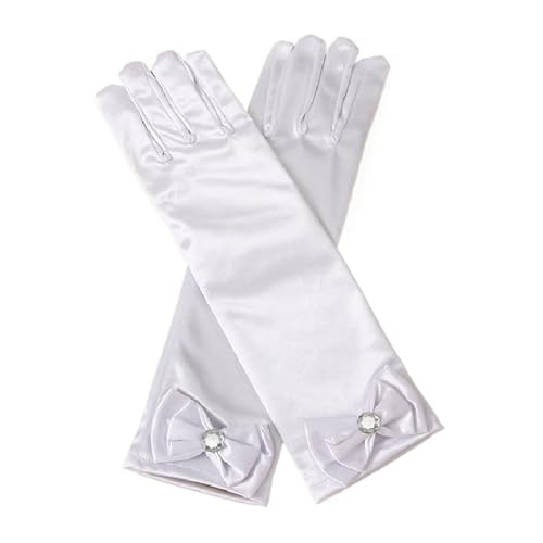 Guantes de satén para disfraces de princesa y comunión 4