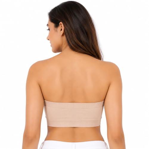 Image of Women's Maternity Nursing Bra, Front Open with Button Closure, Wirefree Padded, Seamless Inner, with Tube Bra,Pack of 1 (Free Size 30,32,34)