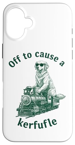 Golden Retriever Funny Off to Cause A Kerfuffle Train Case