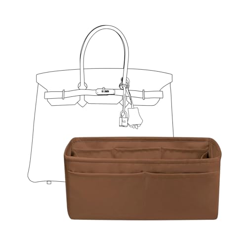 YUNDINGJI Organizador de bolsa para Hermes Birkin 35 bolsas, dourado, armazenamento de bolsas de luxo com seda, modelador leve para uso diário, bolsos de grande capacidade.