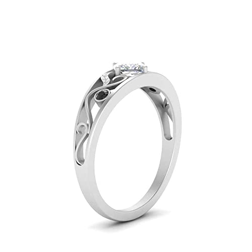 Image of Choose Your Gemstone Nature Inspired Compass Point Ring 925 Sterling Silver Cushion Shape Side Stone Engagement Rings Lightweight Office Wear Everyday Gift Jewelry US Size 4 to 12