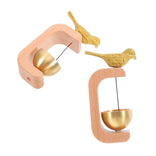 DONFAMDS 2個製マグネット式ドアベル 大音量チャイムで店舗 家の玄関に 簡単取付可能な木製ドアチャイム 来客通知用エレガントな入口装飾