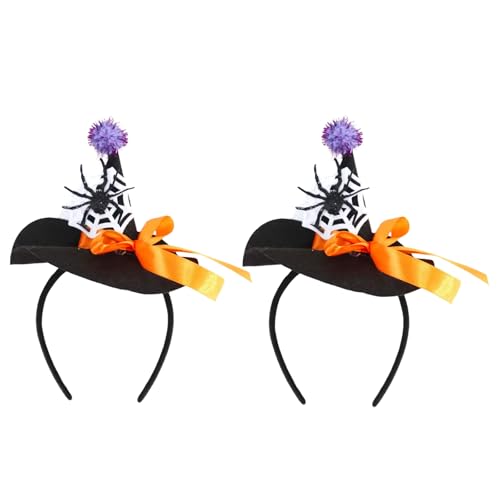 TXWZM ハロウィン 魔女 デビル コスプレ 大人 子供 カチューシャ 可愛い 蜘蛛 幽霊 かぼちゃ コウモリ 髪飾り 1個 2個セットパーティー用品 道具 写真撮影 面白い 子供 大人 仮装 小物(L)