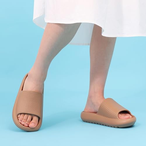 Image of Comwarm Cloud Slide Sandals for Women Men Ultra Comfort Recovery Pillow Slippers Soft Summer Beach Shoes with Low Arch Support