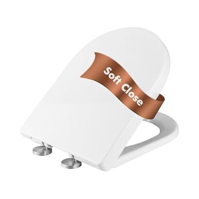 Foto di Ibergrif M41001 Sedile WC, Copriwater Universali D Forma,Tavoletta WC Chiusura Ammortizzata, Rapido Montaggio,Plastica Antibatterico Facile da Pulire, Bianco, 468 x 361 x 42 mm