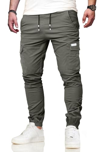 VMSUCIJ Pantalon Cargo Hombre Pantalones de Trabajo Hombre Casuales Elásticos Pantalón Jogger Largos Pants con Bolsillos,Gris 04,M