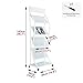 NIELONGHCY 4-Tier Metal Magazine Rack with Wheels, Document Organizer for Schools, Libraries, Offices, & Product Launches – White(White)