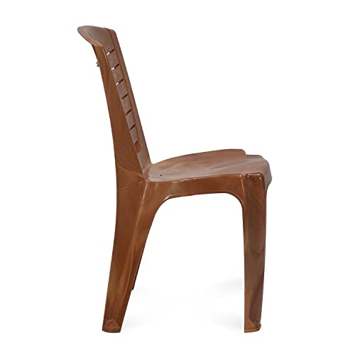 Image of Nilkamal Plastic Chair for Living room |Set of 2 | 3 Year Warranty | For Home, Living Room, Outdoor | Pear Wood Colour | CHR4025