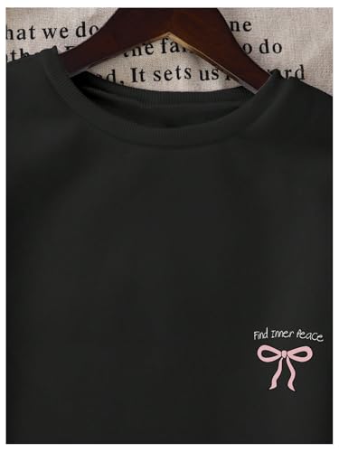 Girl's Bow Sweatshirt Graphic Cute Shirt Long Sleeve Crew Neck Pullover Tops3