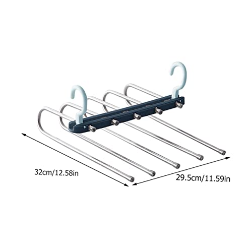 Cintre à pantalons extensible en acier bleu pour optimiser le dressing