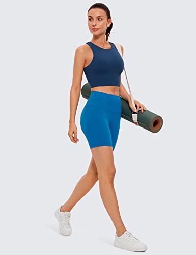 Image of CRZ YOGA Butterluxe High Neck Crop Tank Tops | Light Support, Removable Pads, Yoga, Extremely Soft, Racerback, Longline Sports Bras for Women