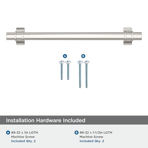 Image of Amerock BP36607PN | Davenport 6-5 /16 inch (160mm) Center-to-Center Polished Nickel Cabinet Pull | Kitchen Cabinet Hardware | Furniture Hardware | Drawer Handle