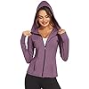 Mokermi Women's Running Jacket Full Zip Athletic Hoodie Lightweight Sportswear Fit Sports Yoga Workout Track Jacket
