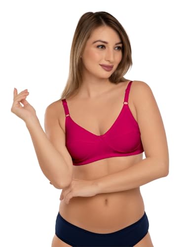 Image of Daisy DEE Women's Cotton Seamed Non-Wired Regular Straps Full Coverage Non-Padded Bra - NSHTL
