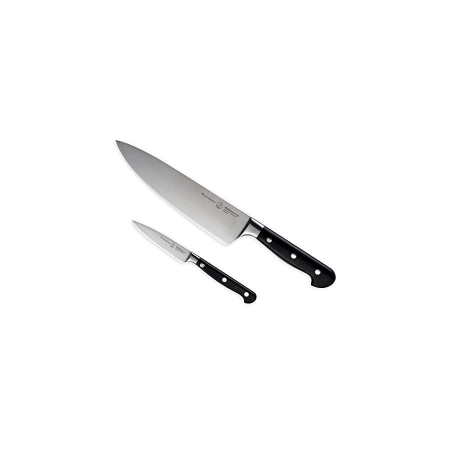 Messermeister Meridian Elite Chef & Parer Set - Includes 8" Stealth Chef's Knife & 3.5" Paring Knife - Rust Resistant & Easy to Maintain