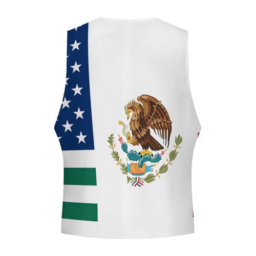 United States Mexico Friendship Flag Novelty Men's Suit Vest Casual Formal Dress Vests Business Waistcoat4