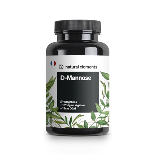 D-Mannose – 180 gélules – 1800mg de D-mannose par dose journalière – végane, dosage optimal, sans additifs indésirables – produit et testé en laboratoire en Allemagne