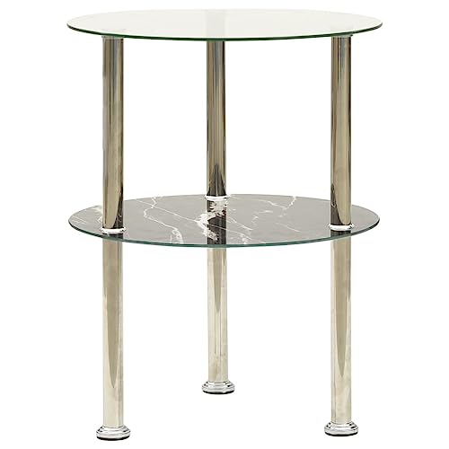 YAFF 2-Tier Side Table Transparent & Black 15