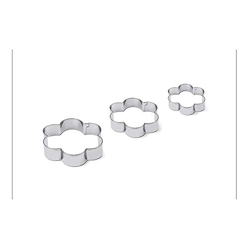 Conjunto 3 peças Cortador Biscoito Flor Glacê, Aço Inox, Brinox