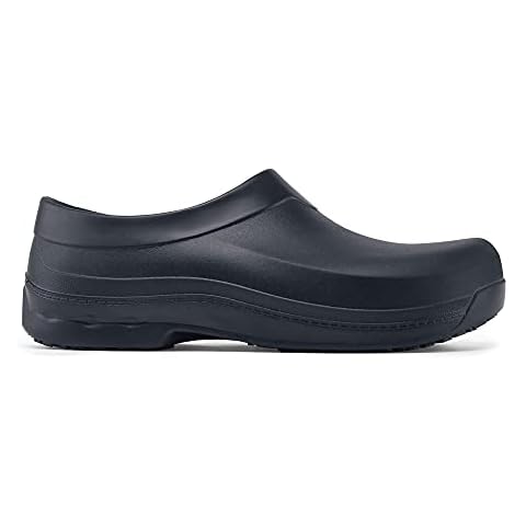 Shoes for Crews Radium, Men's, Women's, Unisex Slip Resistant Work Clogs, Water Resistant, Black, Men's 10 / Women's 12 Cover