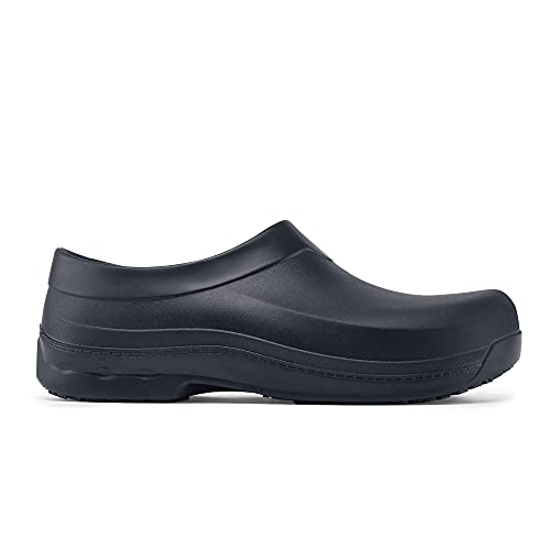 Shoes for Crews Radium, Men's, Women's, Unisex Slip Resistant Work Clogs, Water Resistant, Black, Men's 12 / Women's 14
