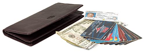 Image of RFID Blocking Mens Genuine leather Bifold Long Wallet