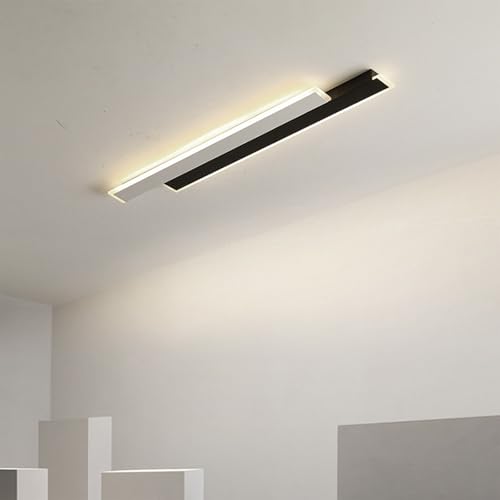 Luminaire plafonnier LED 120cm noir blanc pour chambre et salle à manger