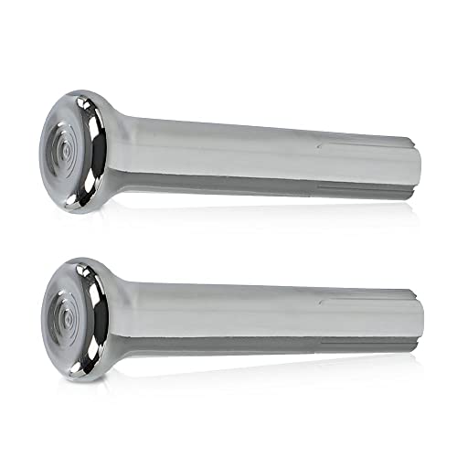 CHEDA Car Door Lock Knobs, Compatible with GM 1971-1988 Chrome Ribbed Auto Door Lock Pin Cover Plastic - Pair