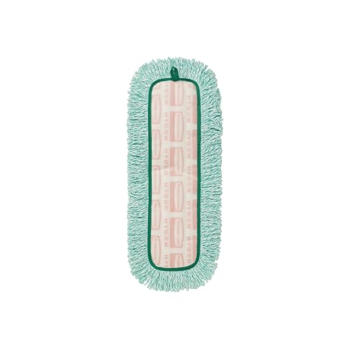 Image of Rubbermaid Commercial Products HYGEN 18 inch Microfiber Dust Pad with Fringe, Green, For Janitorial /Professional Cleaners and Heavy-Duty industrial Cleaning /Dusting /Sweeping