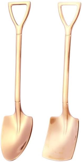 Silverware Flatware Set, 2/8/12/16/20/24 Pieces 304 Stainless Steel Watermelon Spoon Creative Shovel Spoon Ice Cream Scoop Dessert Ice Cream Spoon (Color : Rose Gold, Size : 12Set-24Pcs)