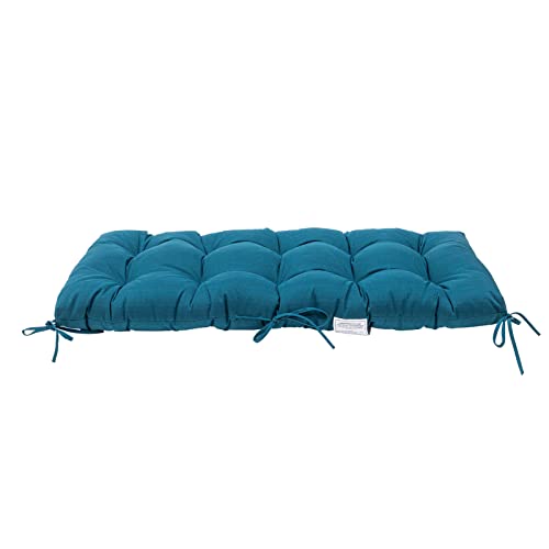 Image of QILLOWAY Outdoor Bench Cushion - 51x18x4 Inch Waterproof Patio Bench Cushion, Durable Bench Cushions for Outdoor Furniture, Replacement Outdoor Bench Cushions for Garden, Deck,Peacock Blue