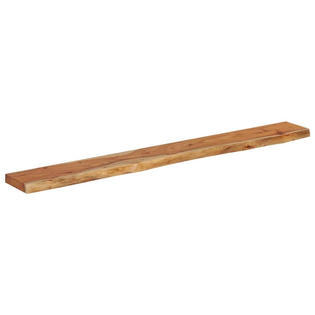 Hothingwell - Estantería de pared rectangular de acacia maciza con borde surtido, estante flotante de madera natural para salón, oficina o dormitorio, almacenamiento decorativo para libros