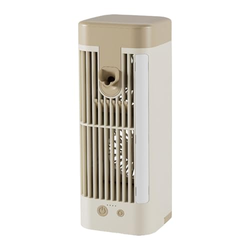 Genérico Ventilador De Nebulización | Luz Ajustable 3 Velocidades De Silencioso,Ventilador Portátil Aire Con Hielo | Para Acampar, Playa, Crucero, Dormitorio, Dormir, Estudiar, Adolescentes, Estud