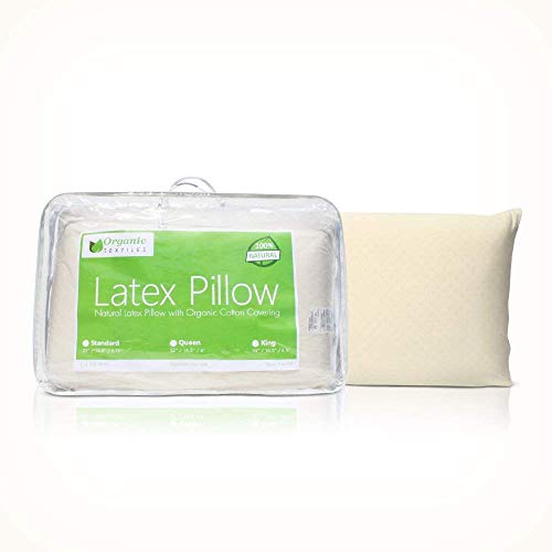 Natural Latex Pillow (Standard Size, Soft), with 100% Organic Cotton Cover Protector, Hypoallergenic, No Toxic Memory Foam Chemicals, Helps Relieve Pressure, Sleeping Support, Back and Side Sleepers