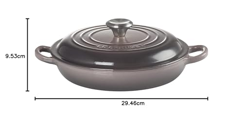 Le Creuset Emailliertes Gusseisen, Signature Schmorpfanne, 1,5 qt, Austernfarben