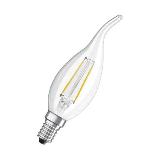 OSRAM Ampoule LED à Filament | Culot E14 | Forme Flamme Coup de Vent | Blanc Chaud 2700K | 2W (équivalent 23W)