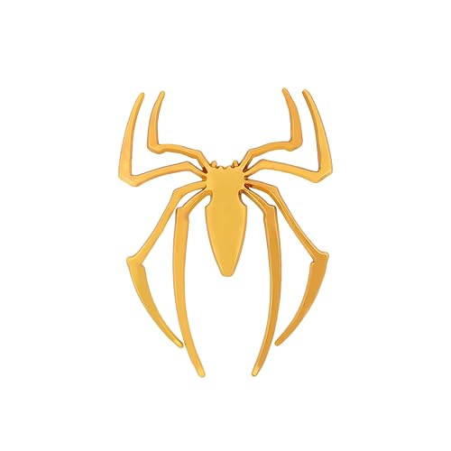 Image of JVCV 3D Metal Spider Sticker Chrome Logo Decal Emblem Badge for All Cars Bikes Laptops Headphones (Spider, Gold)