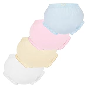 4 Pcs Baby Bloomers for Toddler Girls Newborn Diaper Covers for Girls Cotton Briefs Shorts Underwear