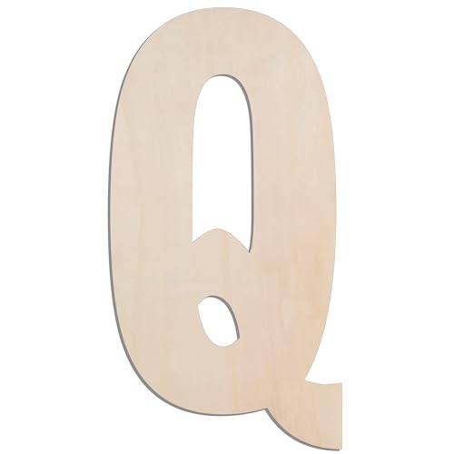 Image of MGTECH 17 Inch Large Wooden Letter Q, 1/4 in Thick Big Wood Letter for Crafts and Wall Decor