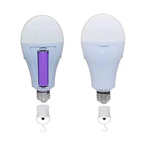 RXQ 15W Battery Light Bulbs Replacement Battery,18650 Lithium Battery Operated Led Light Bulb Rechargeable Emergency LED Backup Battery Self-Charging for Power Outage Hiking,2 Pack Cover