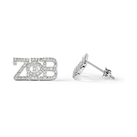 Sorority Shop Zeta Phi Beta Earrings — ZPB White Gold Plated Sorority Gifts Earrings, Long-Lasting Zeta Phi Beta Gifts for Women Cover