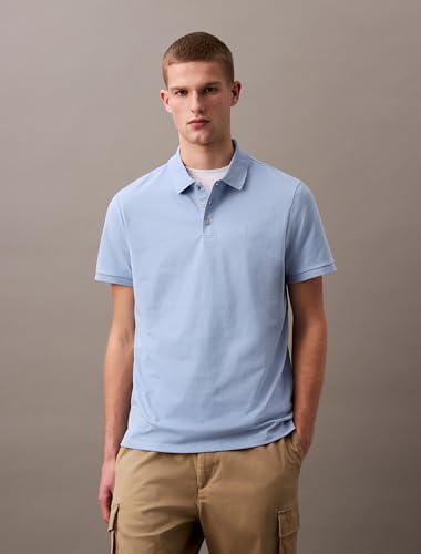 Calvin Klein Herren-Poloshirt aus glatter Baumwolle mit Monogramm-Logo, XX-Large – Ansicht 4
