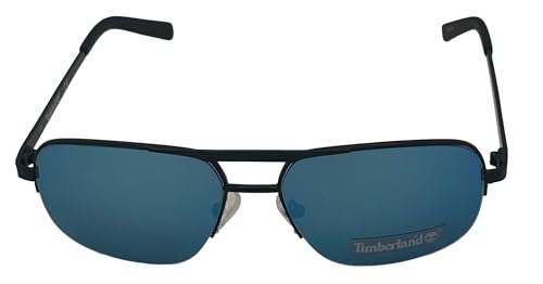 Timberland Matte Matte Black Mens Rimless Rectangle Aviator Metal Sunglass TB7173. 2X2