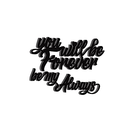 Image of eCraftIndia You Will Be Forever Be My Always Wooden Wall Decor for Living Room Bedroom | Home Wall Decor Items | Wall Art for Home Decor| Valentine Gift for Girlfriend Boyfriend Husband Wife Her Him