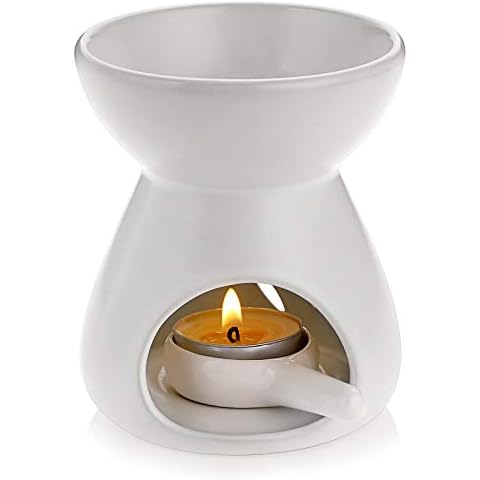 BSTKEY Ceramic Oil Burner with Spoon Cover