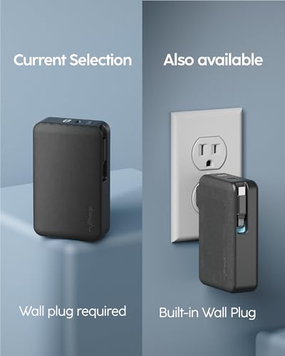 myCharge RetractaCharger 5000mAh Power Bank con cable USB-C retráctil miniatura 3